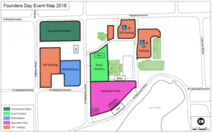 Ocoee Founders Day Festival 2018 event map